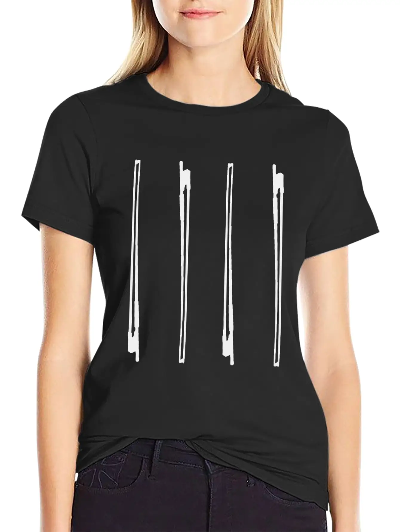 Violin Bow Unisex Short Sleeve Soft Cotton T-Shirt – Casual Everyday Wear