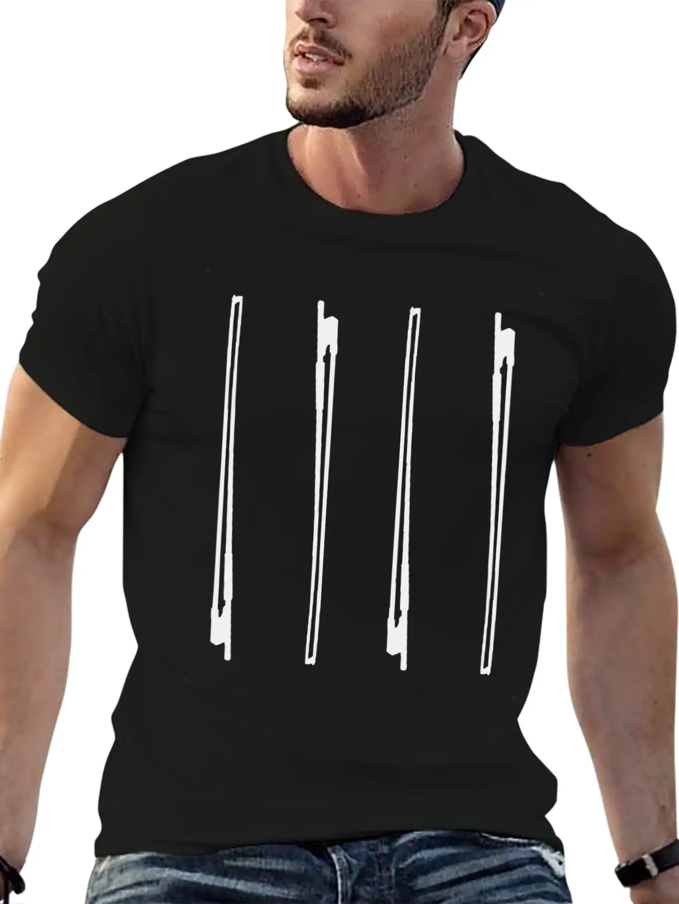Violin Bow Unisex Short Sleeve Soft Cotton T-Shirt – Casual Everyday Wear