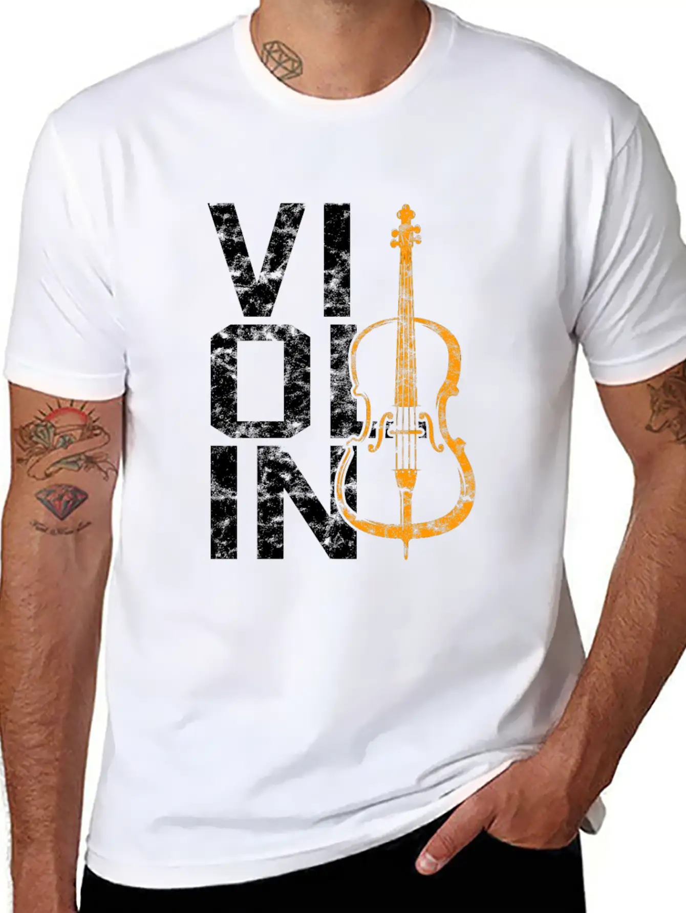 Violin Breathable Soft Cotton T-Shirt – Timeless Casual Look