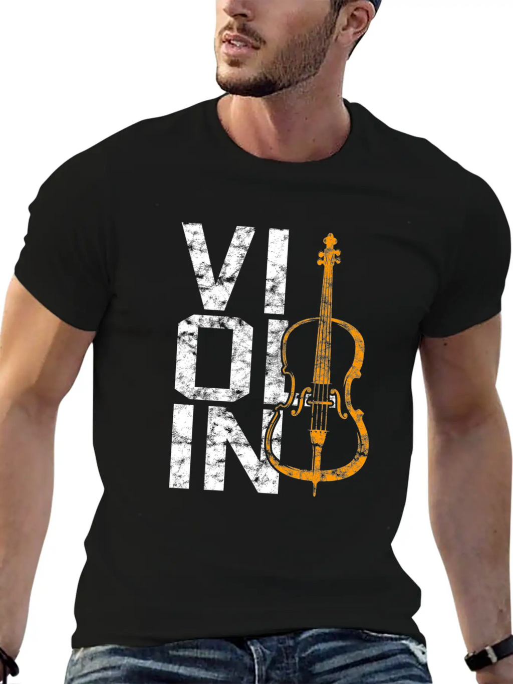 Violin Breathable Soft Cotton T-Shirt – Timeless Casual Look