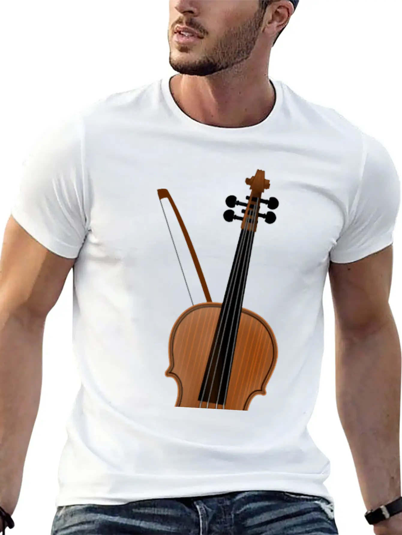 Violin Casual Graphic T-Shirt – Simple And Comfortable Daily Wear