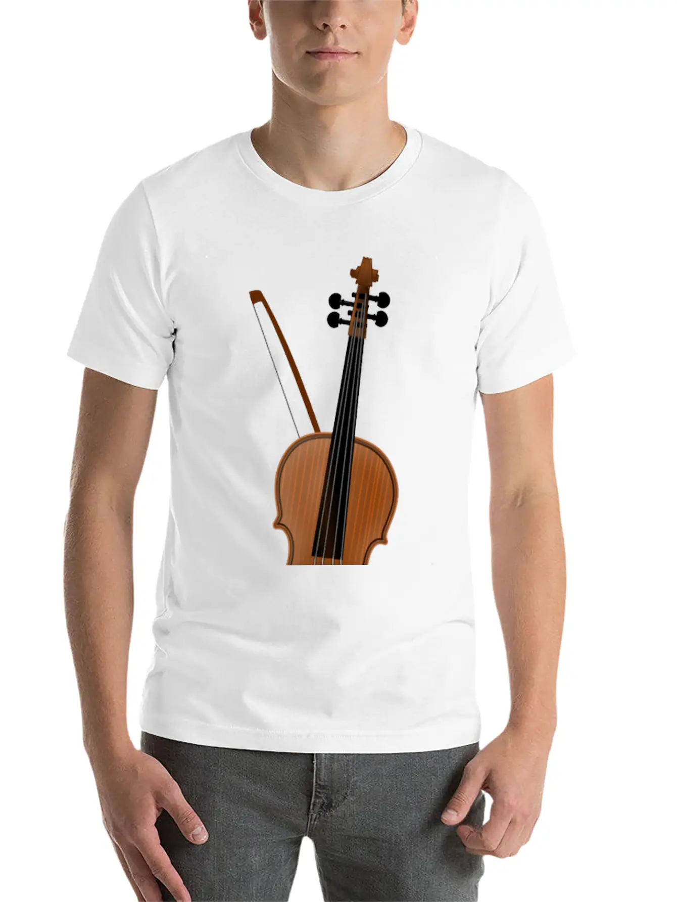 Violin Casual Graphic T-Shirt – Simple And Comfortable Daily Wear