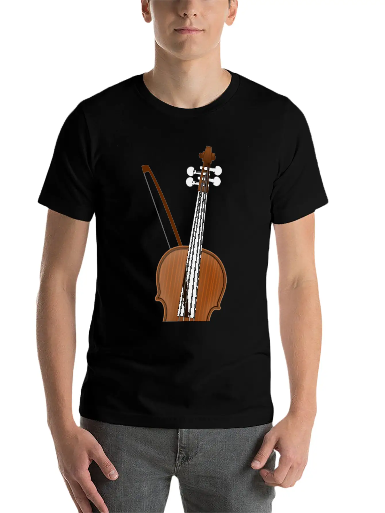 Violin Casual Graphic T-Shirt – Simple And Comfortable Daily Wear