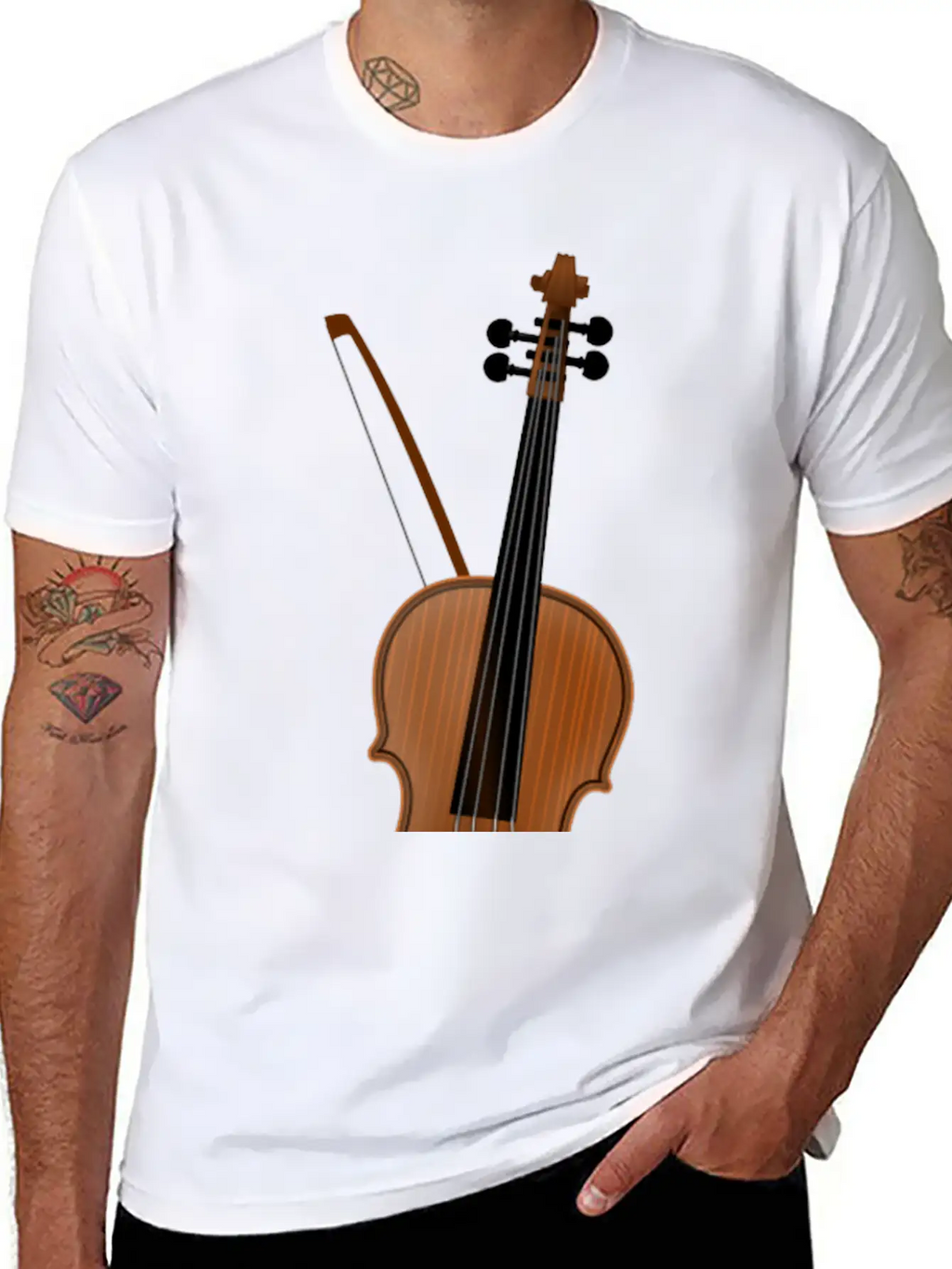 Violin Casual Graphic T-Shirt – Simple And Comfortable Daily Wear