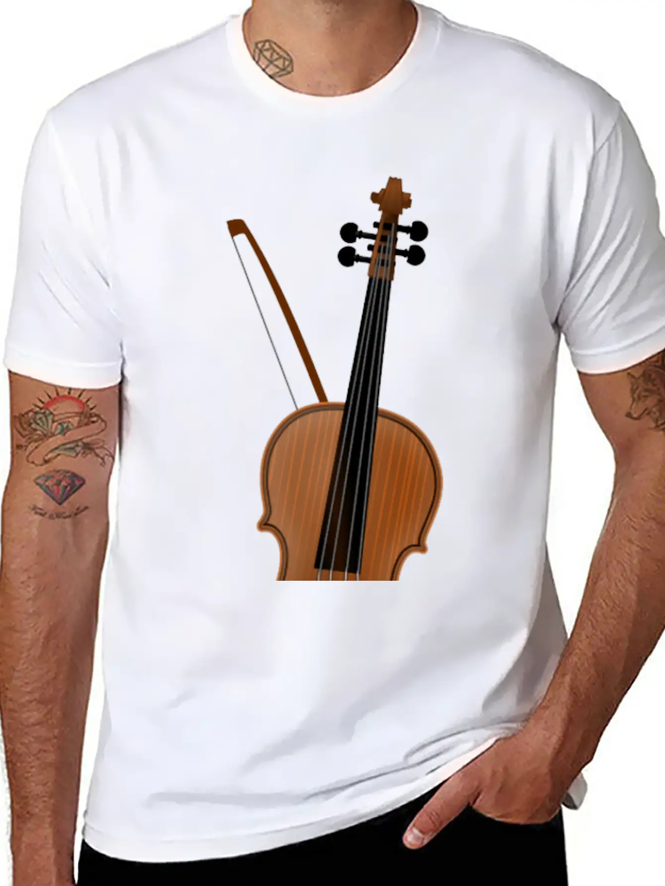 Violin Casual Graphic T-Shirt – Simple And Comfortable Daily Wear