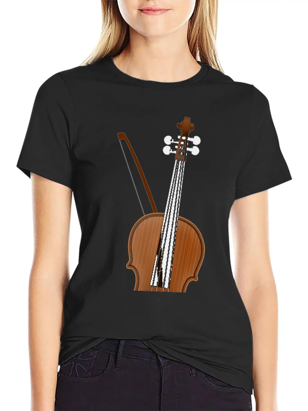 Violin Casual Graphic T-Shirt – Simple And Comfortable Daily Wear