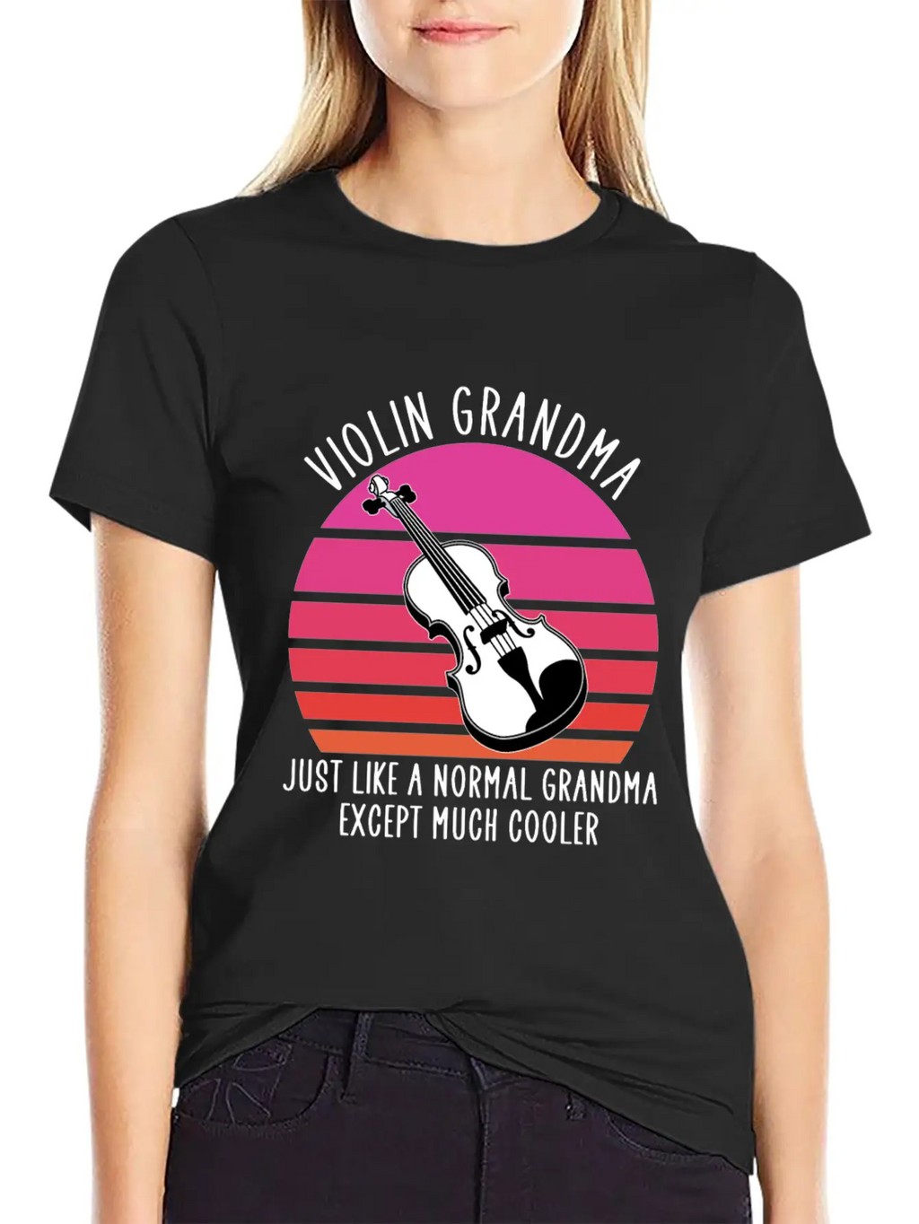 Violin Grandma Unisex Casual T-Shirt – Clean Design For Daily Comfort