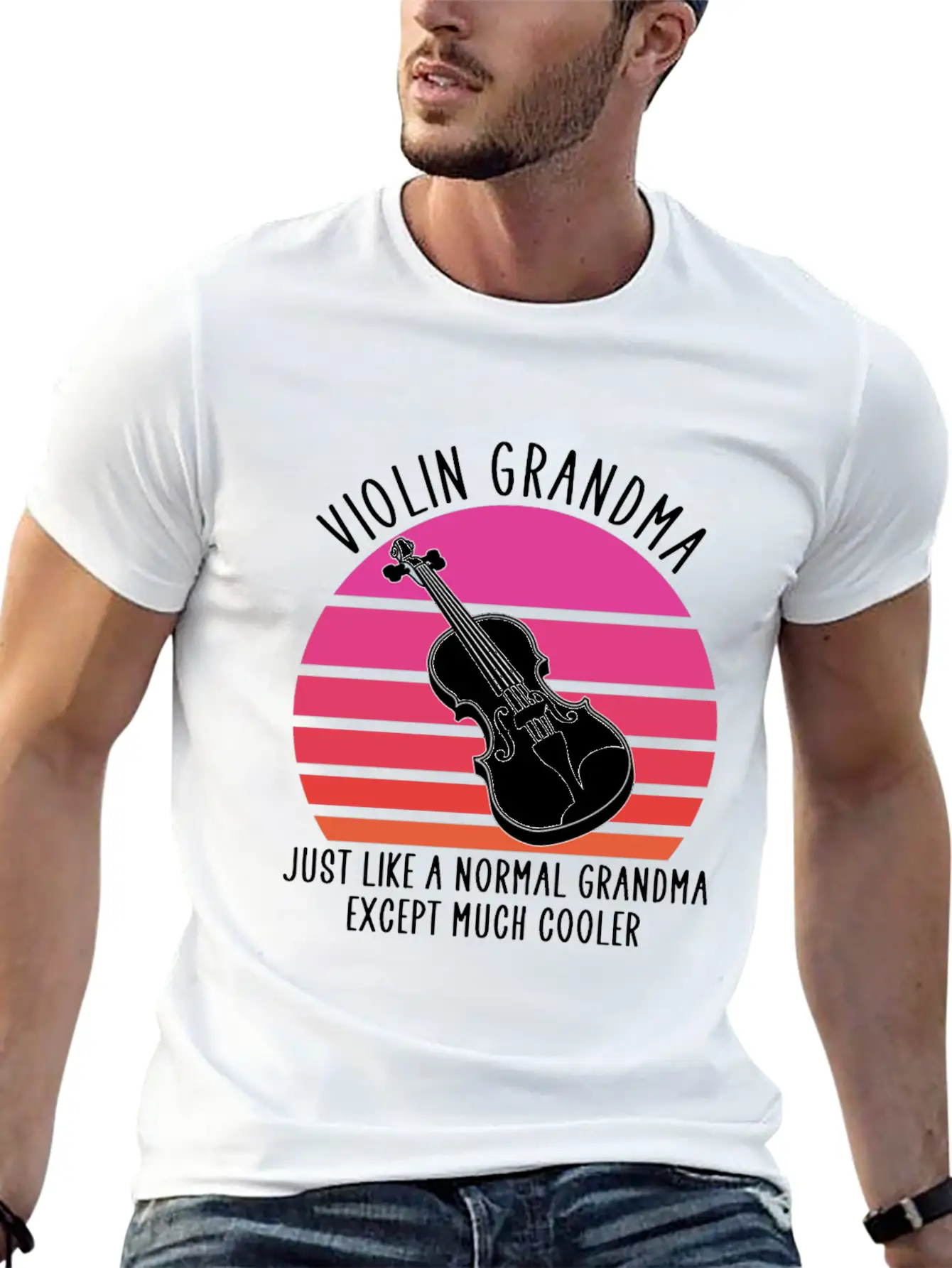 Violin Grandma Unisex Casual T-Shirt – Clean Design For Daily Comfort