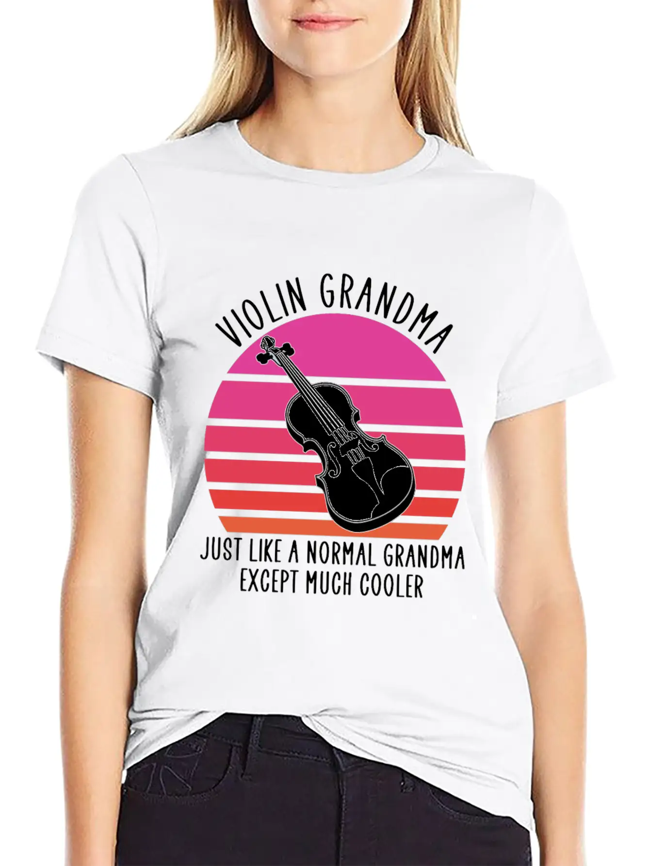 Violin Grandma Unisex Casual T-Shirt – Clean Design For Daily Comfort