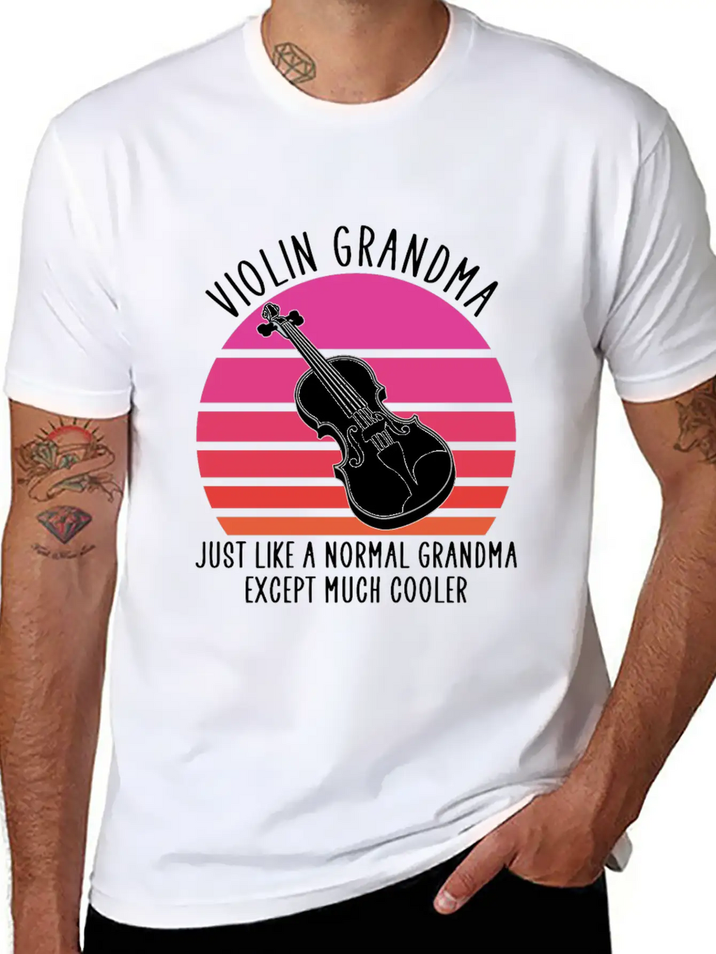 Violin Grandma Unisex Casual T-Shirt – Clean Design For Daily Comfort