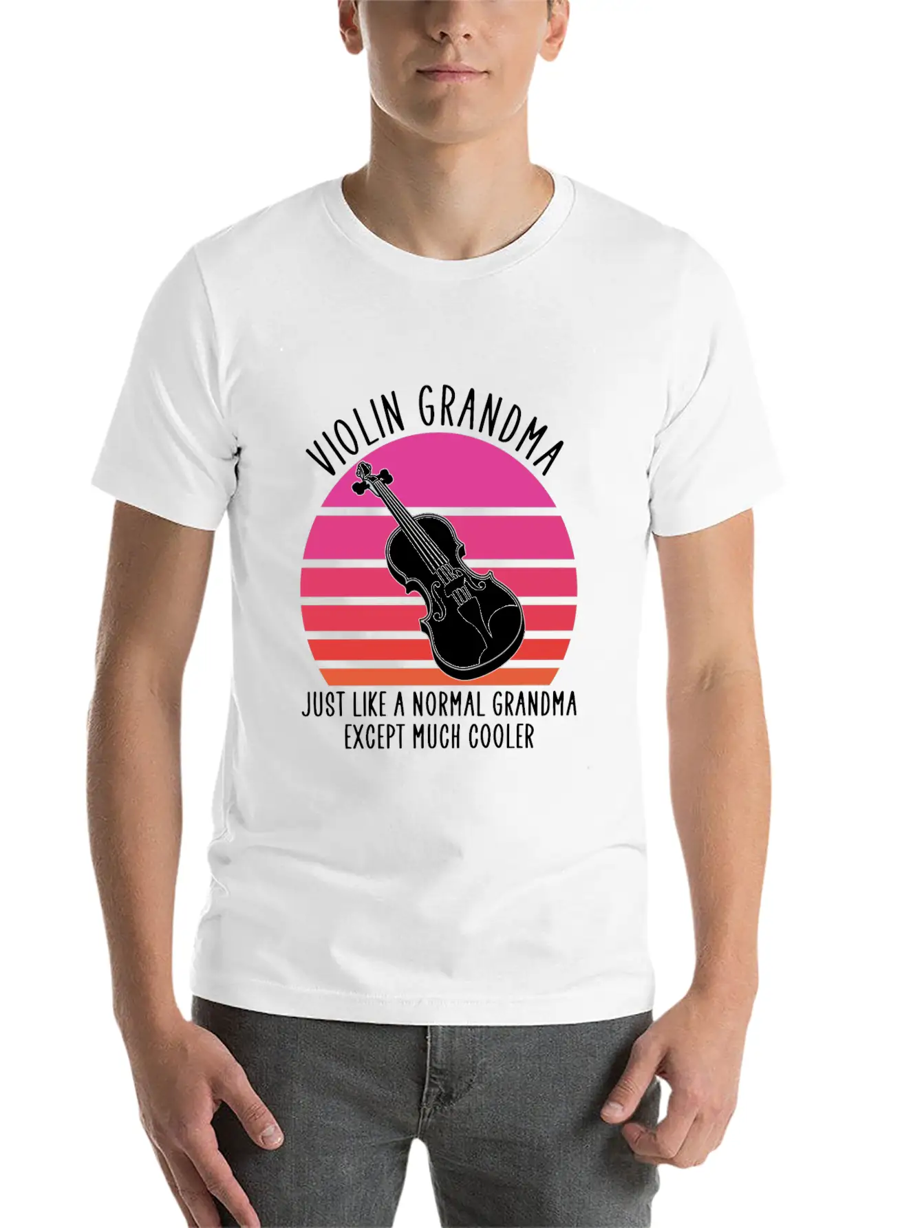 Violin Grandma Unisex Casual T-Shirt – Clean Design For Daily Comfort