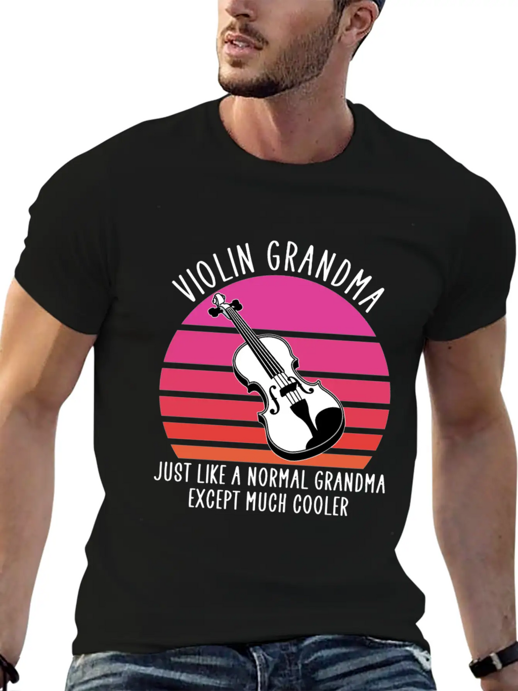 Violin Grandma Unisex Casual T-Shirt – Clean Design For Daily Comfort