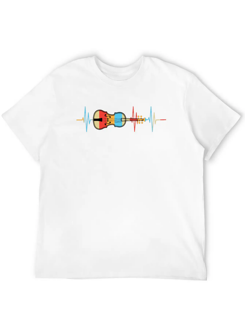 Violin Heartbeat Gift Violin Player Unisex Casual T-Shirt – Clean Design For Daily Comfort