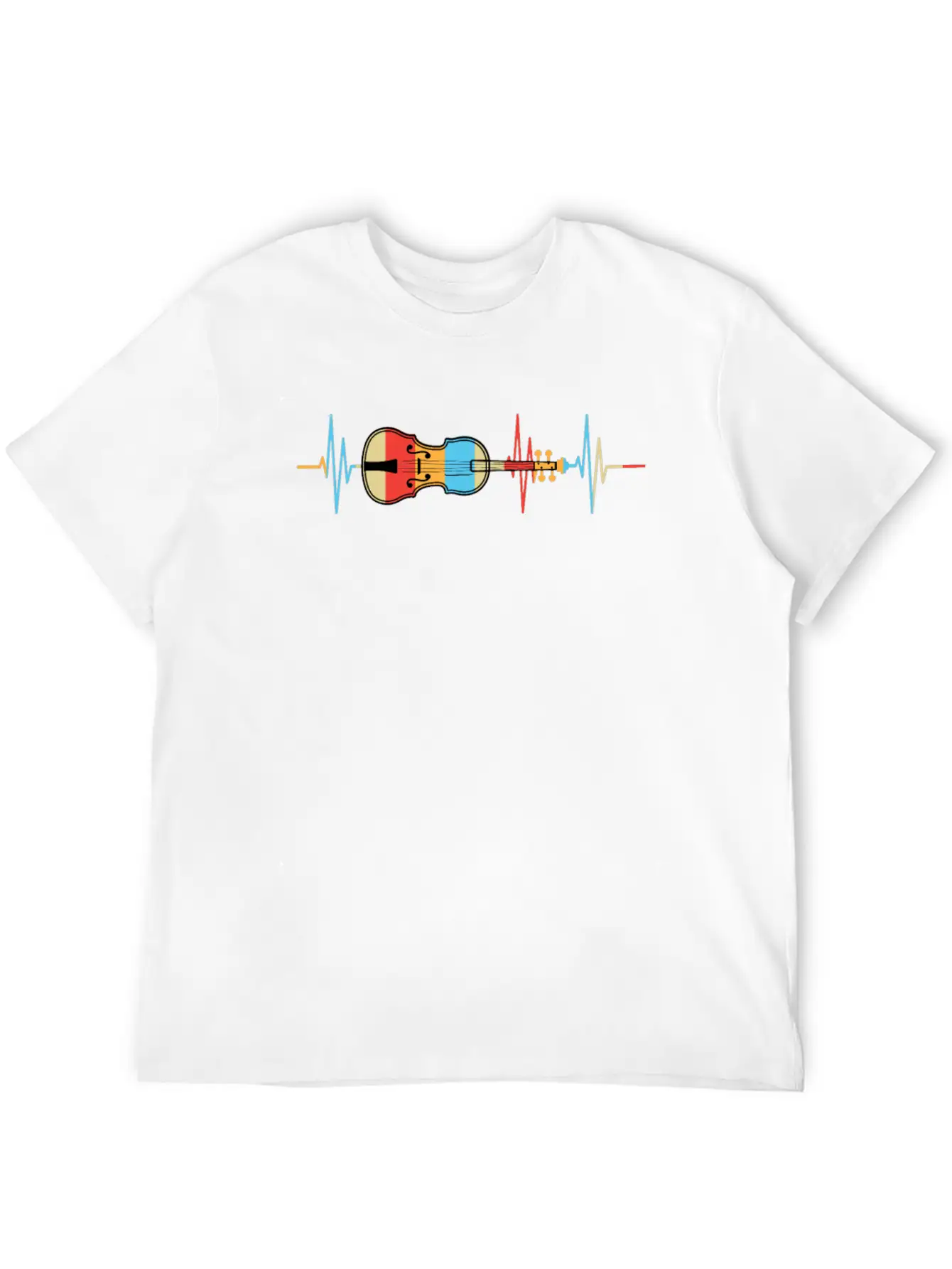 Violin Heartbeat Gift Violin Player Unisex Casual T-Shirt – Clean Design For Daily Comfort