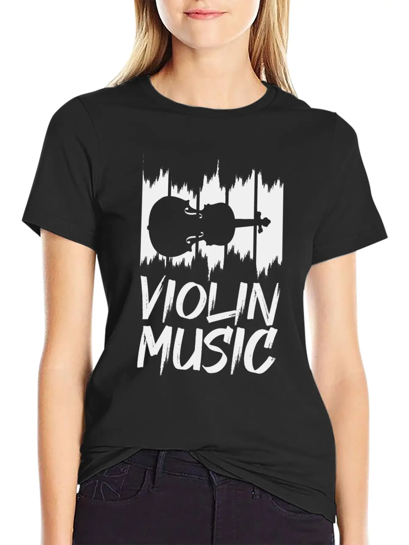 Violin Music Breathable Soft Cotton T-Shirt – Timeless Casual Look