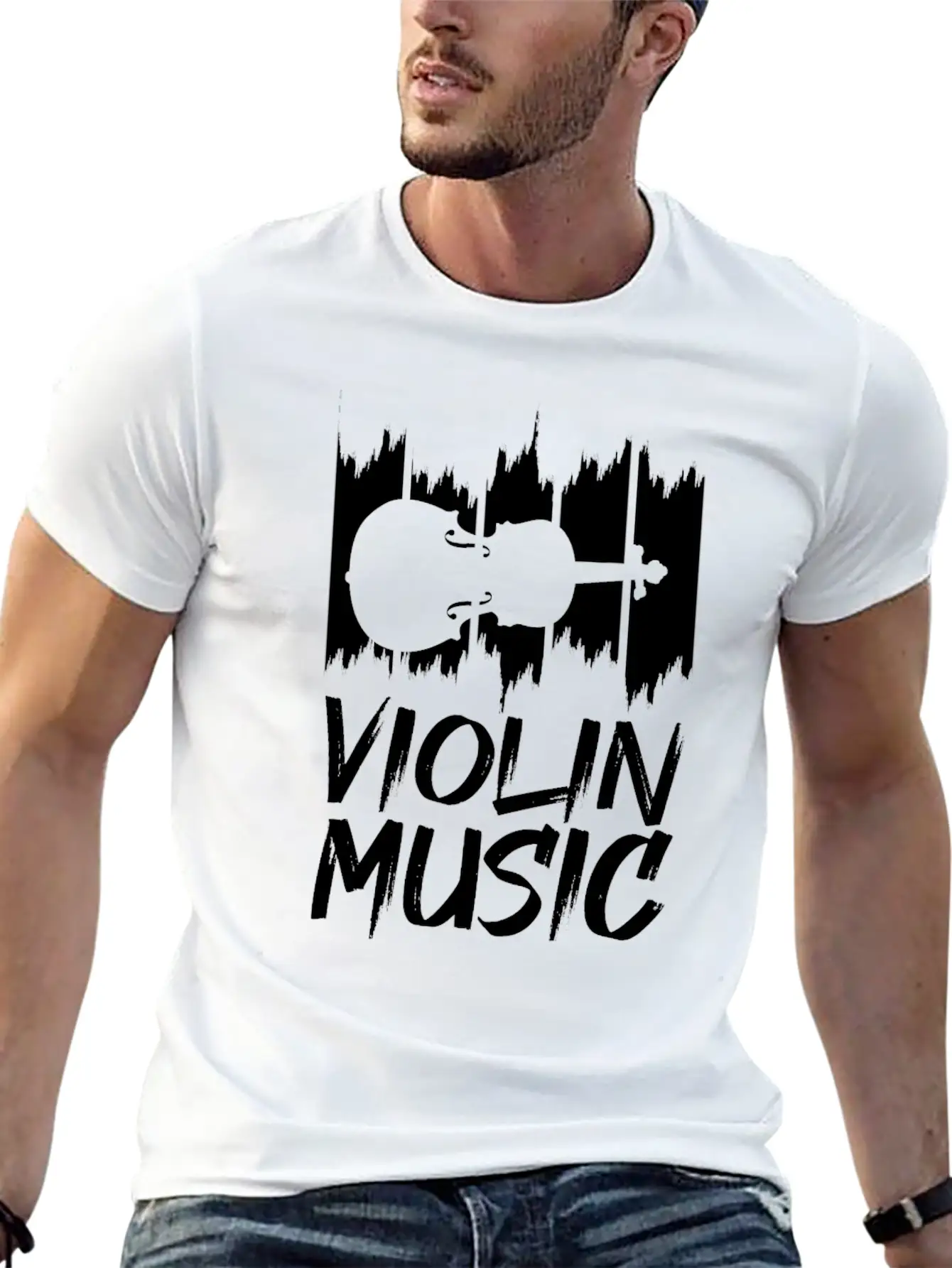 Violin Music Breathable Soft Cotton T-Shirt – Timeless Casual Look