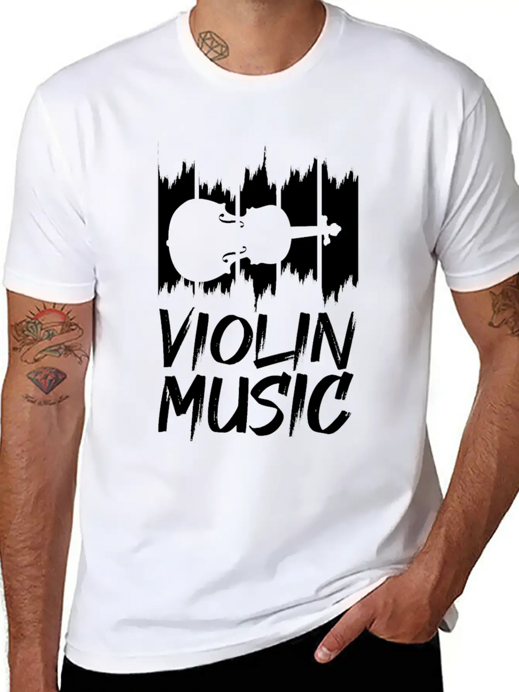 Violin Music Breathable Soft Cotton T-Shirt – Timeless Casual Look