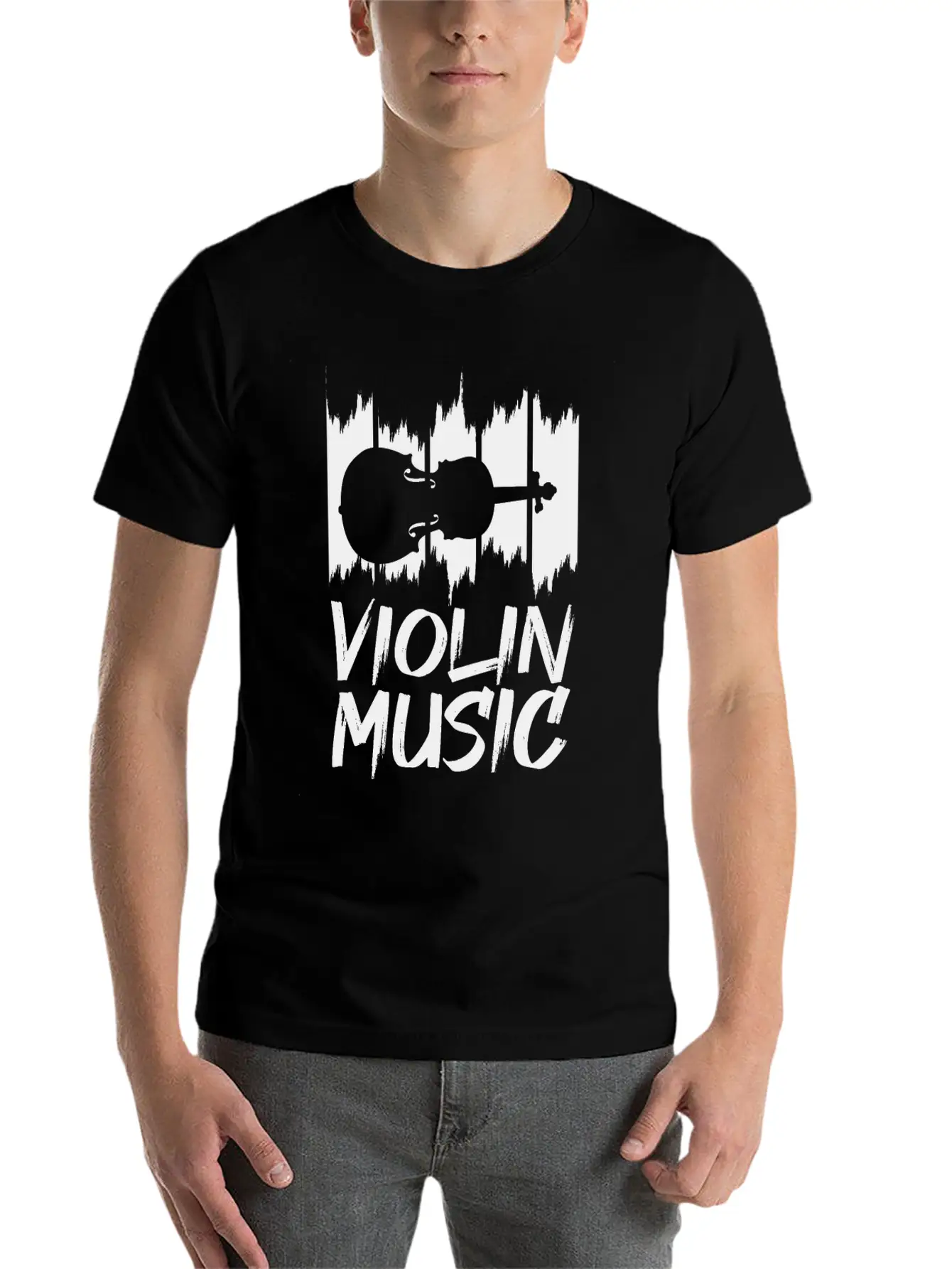 Violin Music Breathable Soft Cotton T-Shirt – Timeless Casual Look