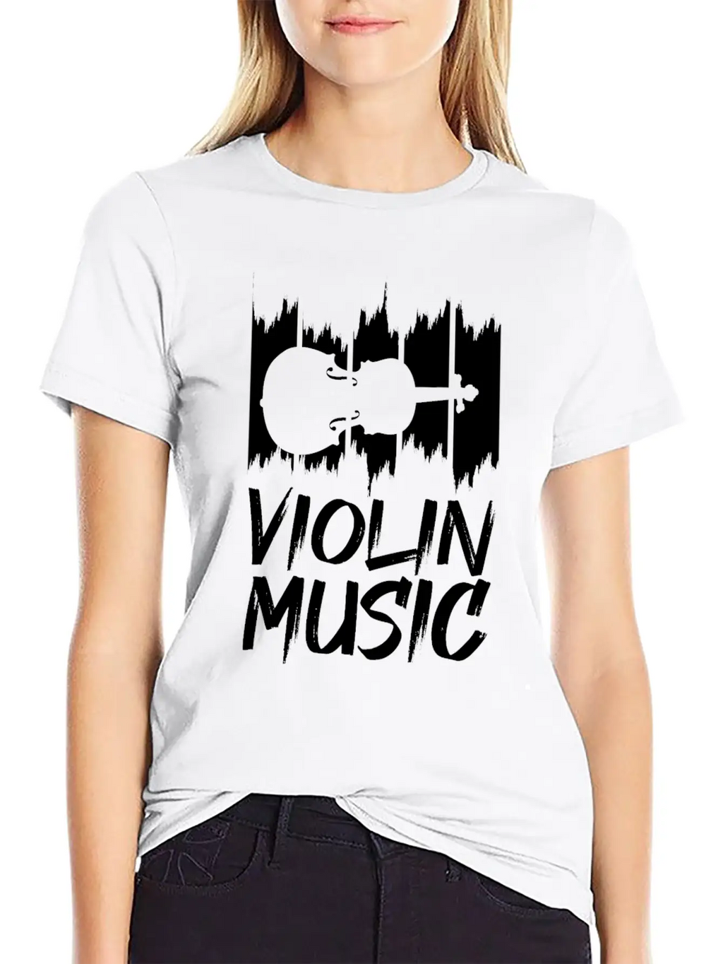 Violin Music Breathable Soft Cotton T-Shirt – Timeless Casual Look