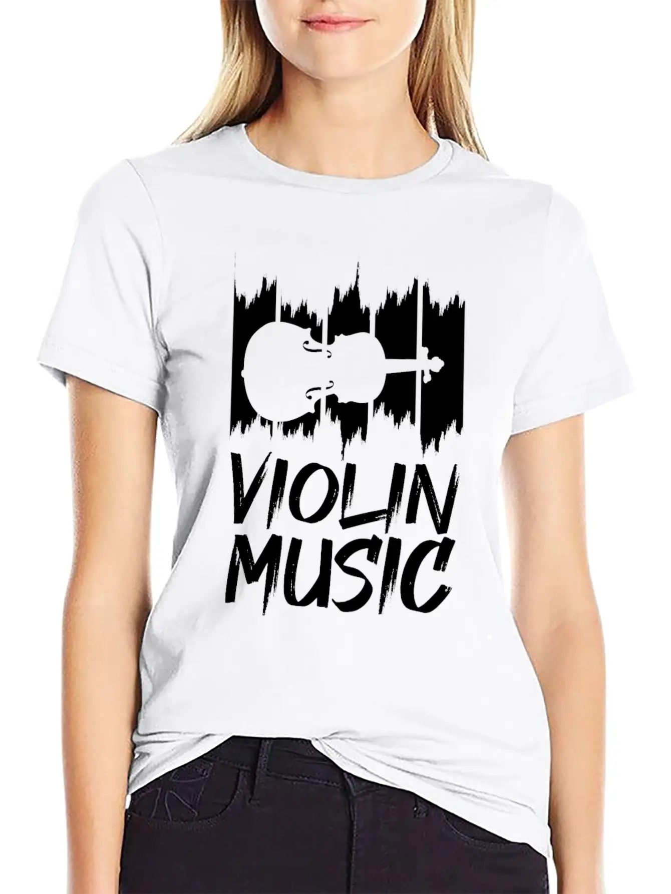 Violin Music Breathable Soft Cotton T-Shirt – Timeless Casual Look