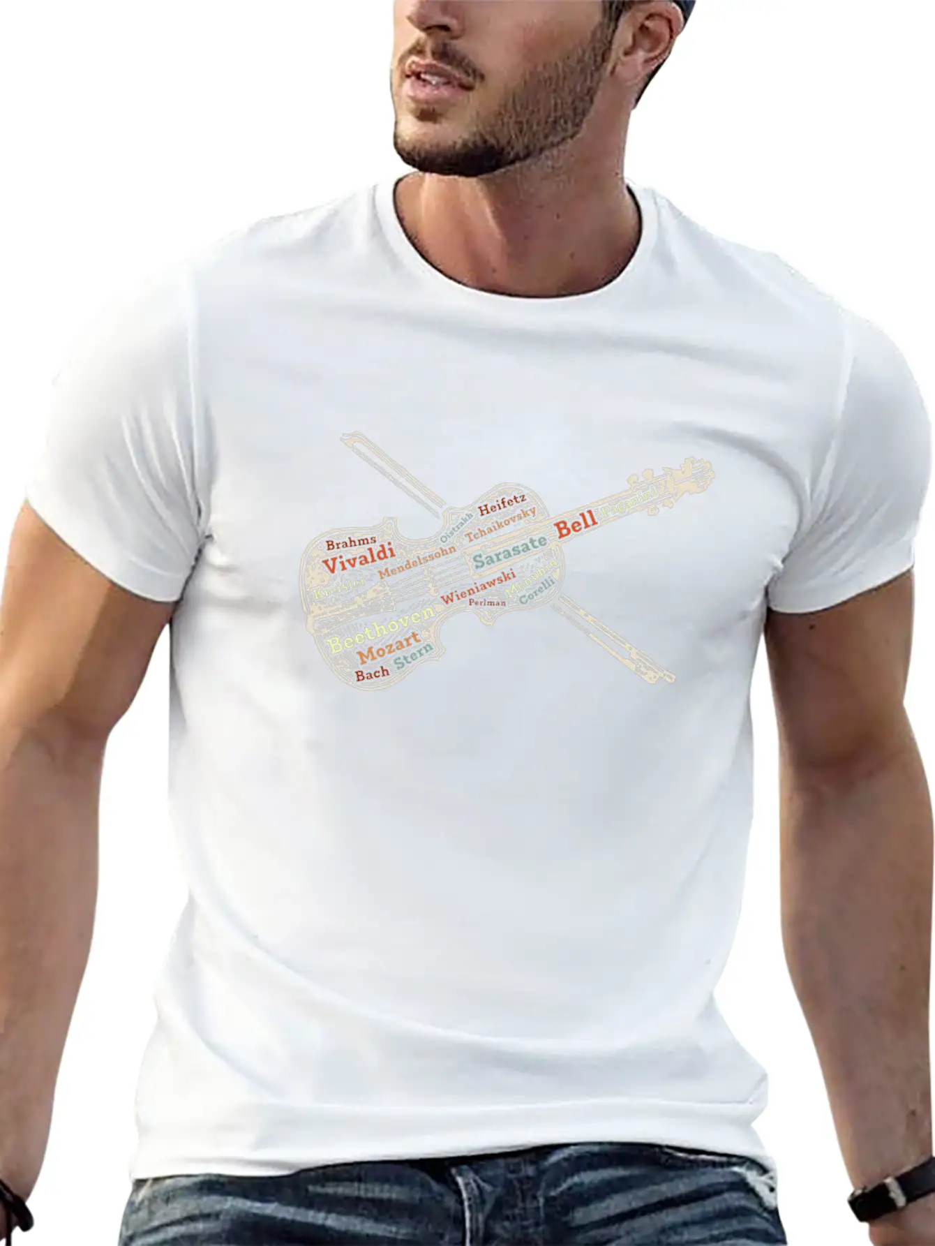 Violin Music Instrument Unisex Short Sleeve Soft Cotton T-Shirt – Casual Everyday Wear