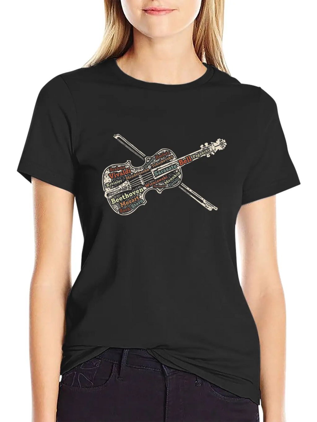 Violin Music Instrument Unisex Short Sleeve Soft Cotton T-Shirt – Casual Everyday Wear