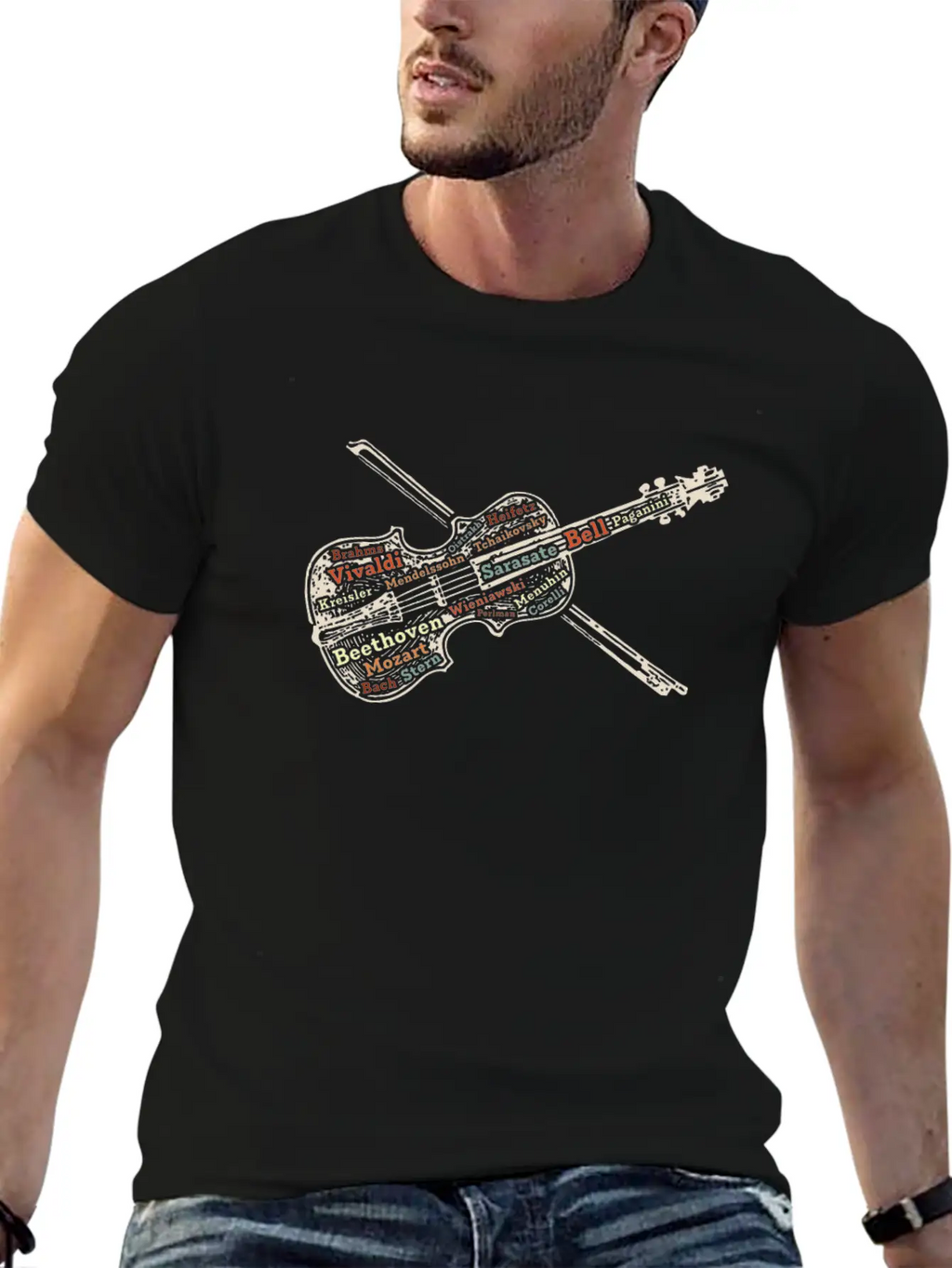 Violin Music Instrument Unisex Short Sleeve Soft Cotton T-Shirt – Casual Everyday Wear