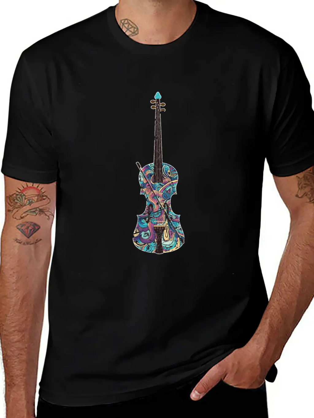 Violin Musical Instrument Unisex Short Sleeve Soft Cotton T-Shirt – Casual Everyday Wear