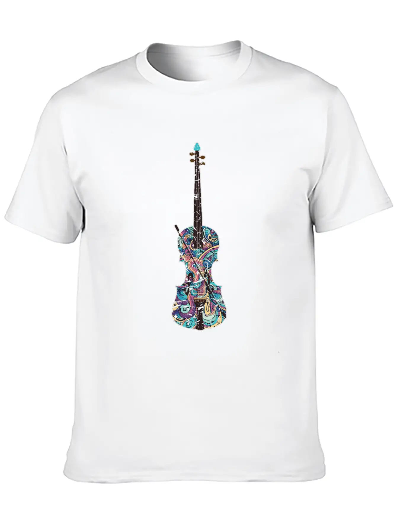 Violin Musical Instrument Unisex Short Sleeve Soft Cotton T-Shirt – Casual Everyday Wear