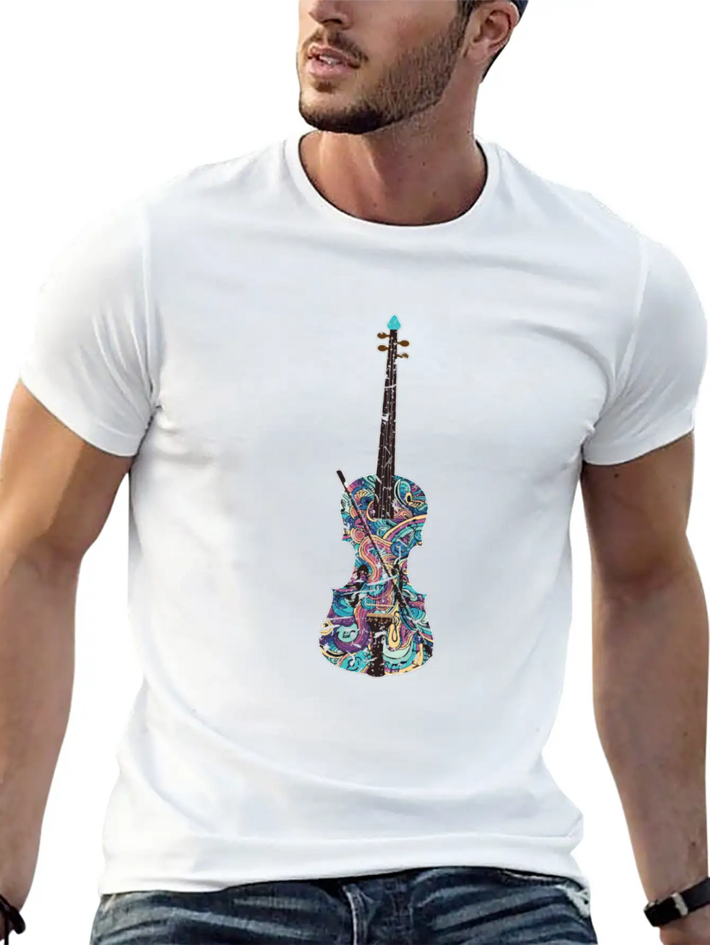 Violin Musical Instrument Unisex Short Sleeve Soft Cotton T-Shirt – Casual Everyday Wear