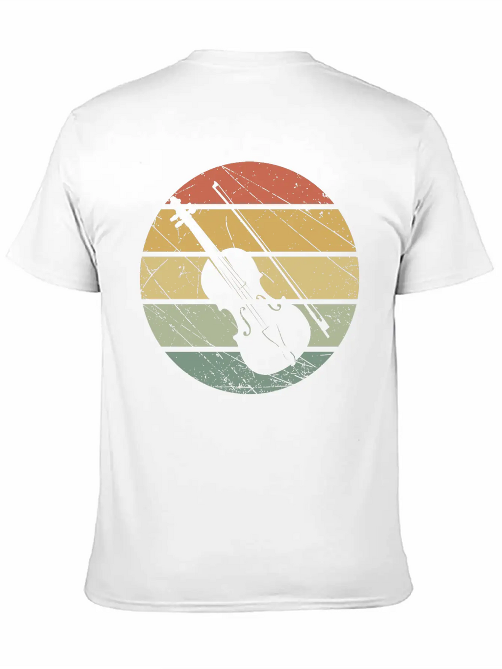 Violin Retro Unisex Short Sleeve Soft Cotton T-Shirt – Casual Everyday Wear