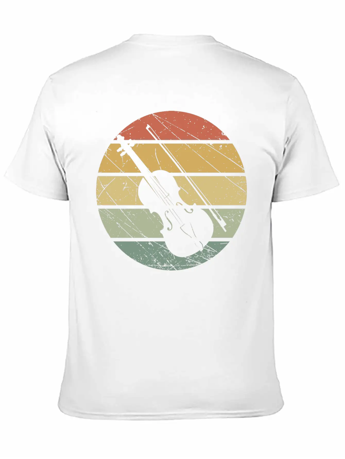 Violin Retro Unisex Short Sleeve Soft Cotton T-Shirt – Casual Everyday Wear