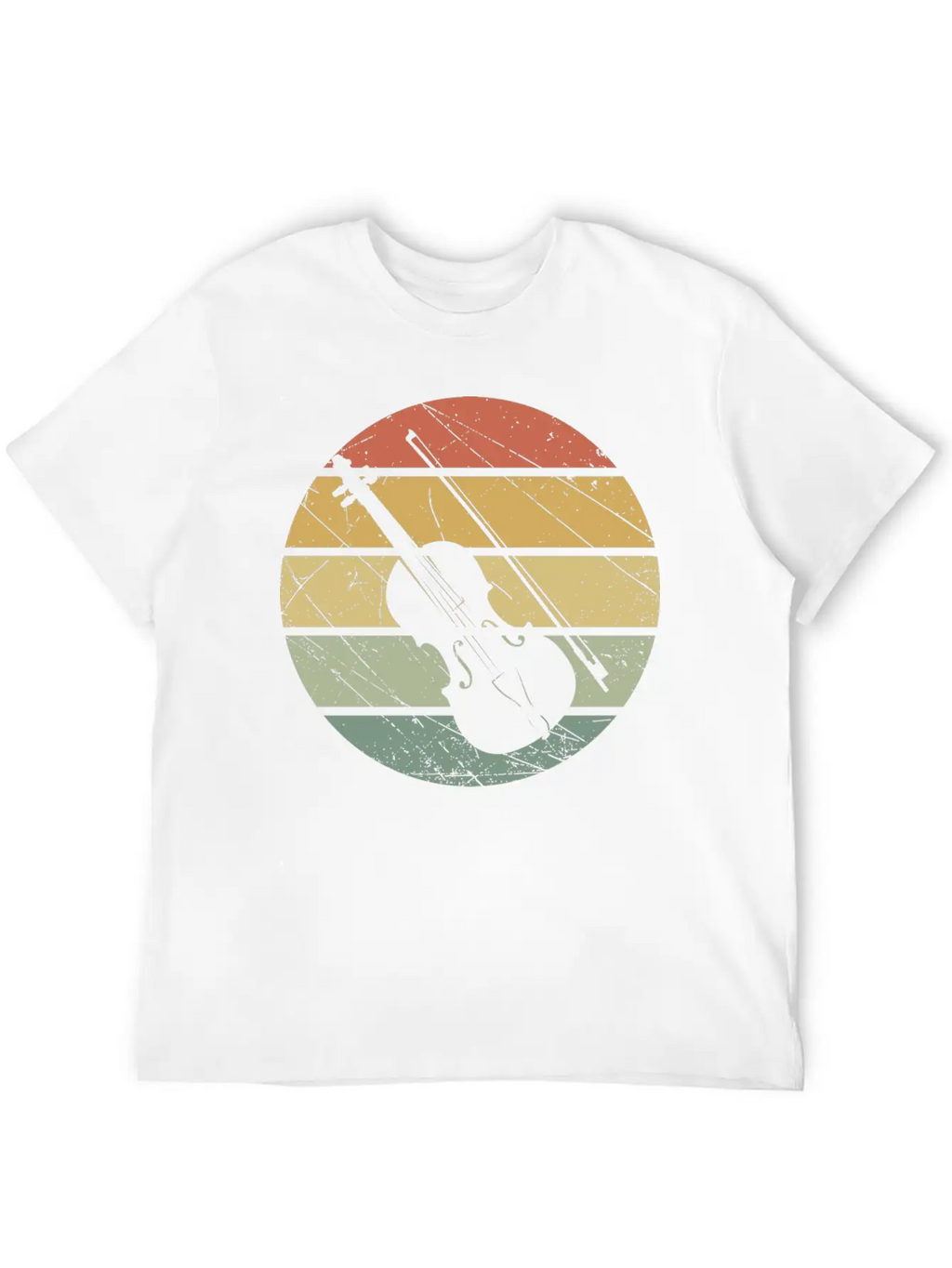 Violin Retro Unisex Short Sleeve Soft Cotton T-Shirt – Casual Everyday Wear