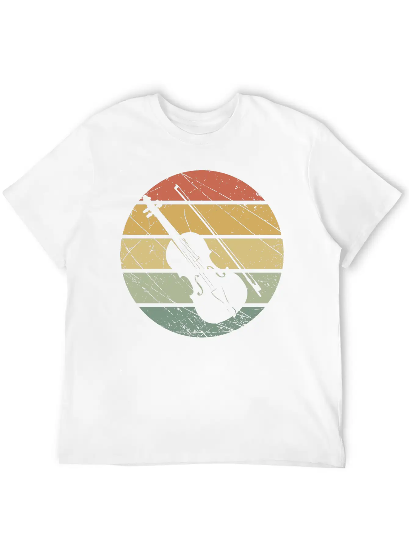 Violin Retro Unisex Short Sleeve Soft Cotton T-Shirt – Casual Everyday Wear
