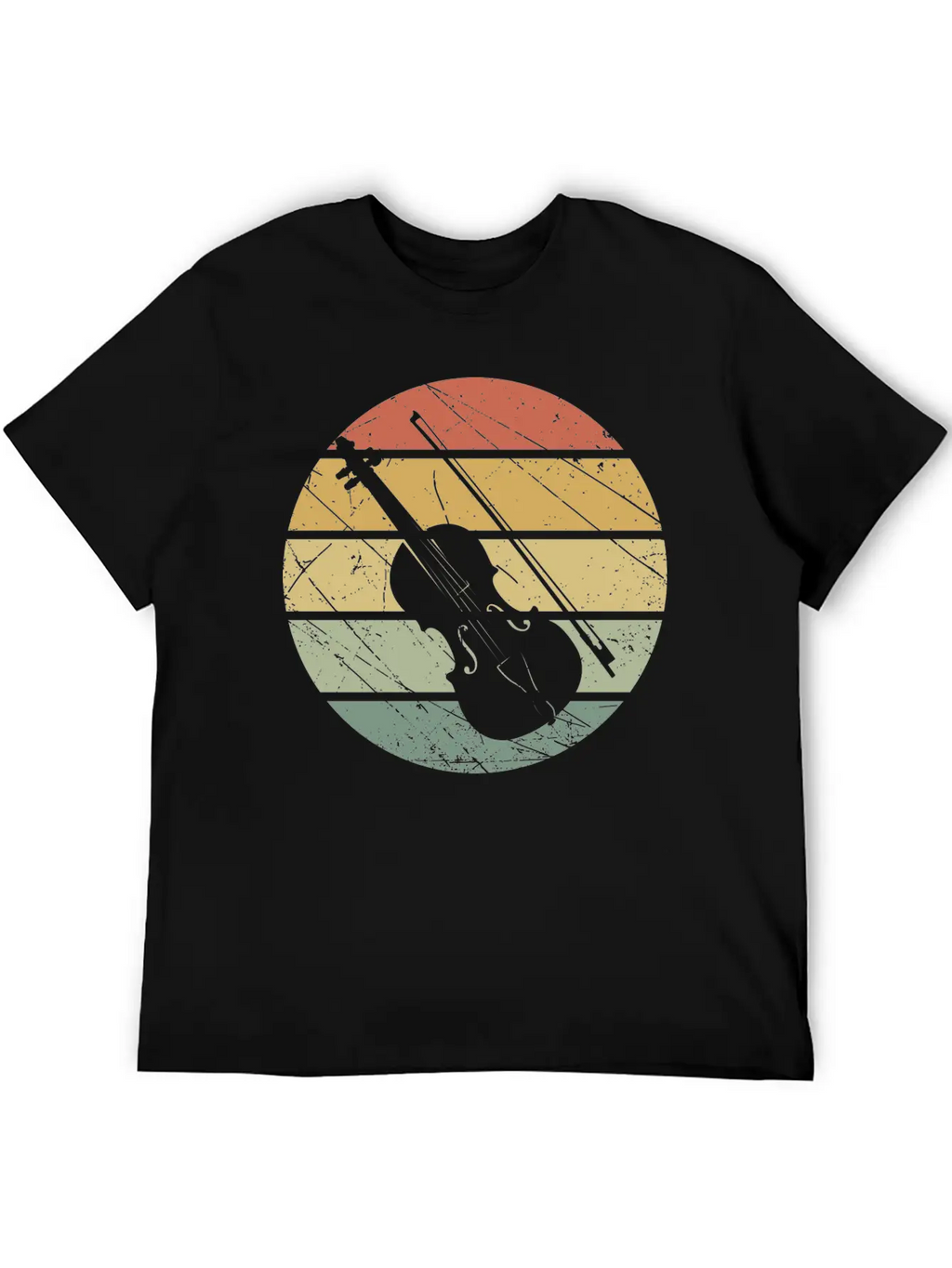 Violin Retro Unisex Short Sleeve Soft Cotton T-Shirt – Casual Everyday Wear