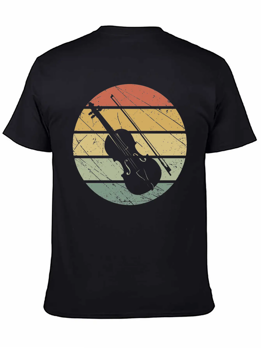 Violin Retro Unisex Short Sleeve Soft Cotton T-Shirt – Casual Everyday Wear