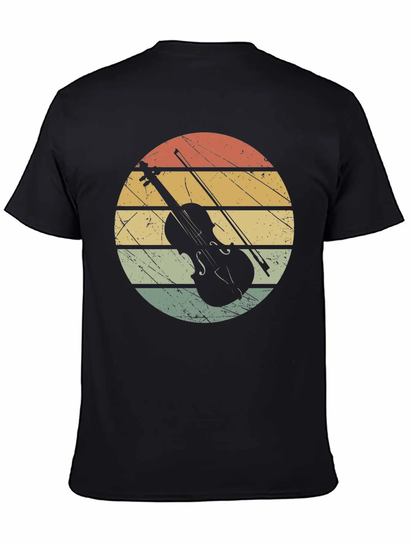 Violin Retro Unisex Short Sleeve Soft Cotton T-Shirt – Casual Everyday Wear