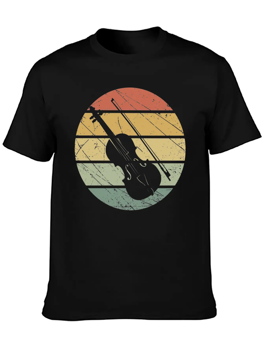 Violin Retro Unisex Short Sleeve Soft Cotton T-Shirt – Casual Everyday Wear