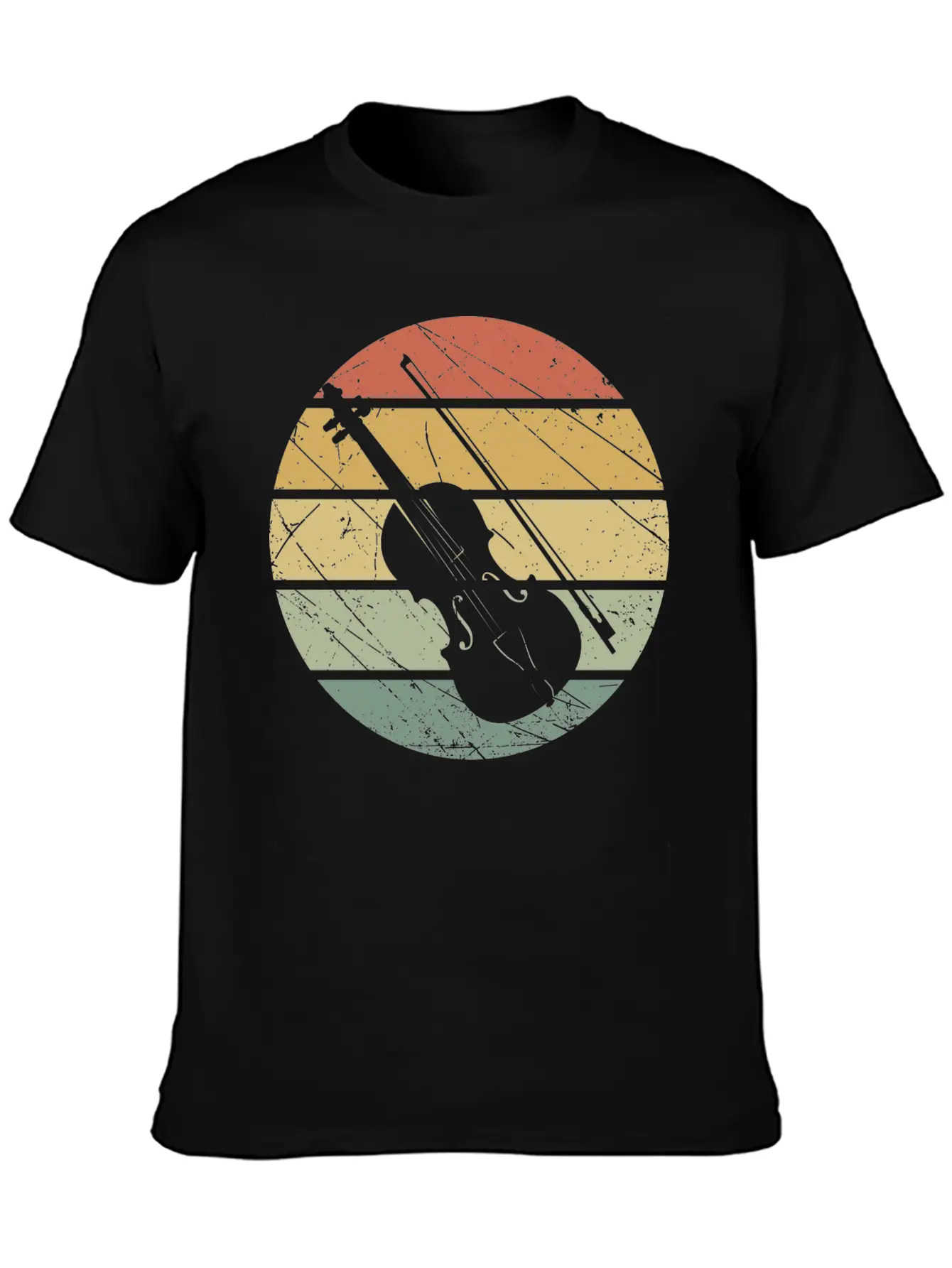 Violin Retro Unisex Short Sleeve Soft Cotton T-Shirt – Casual Everyday Wear