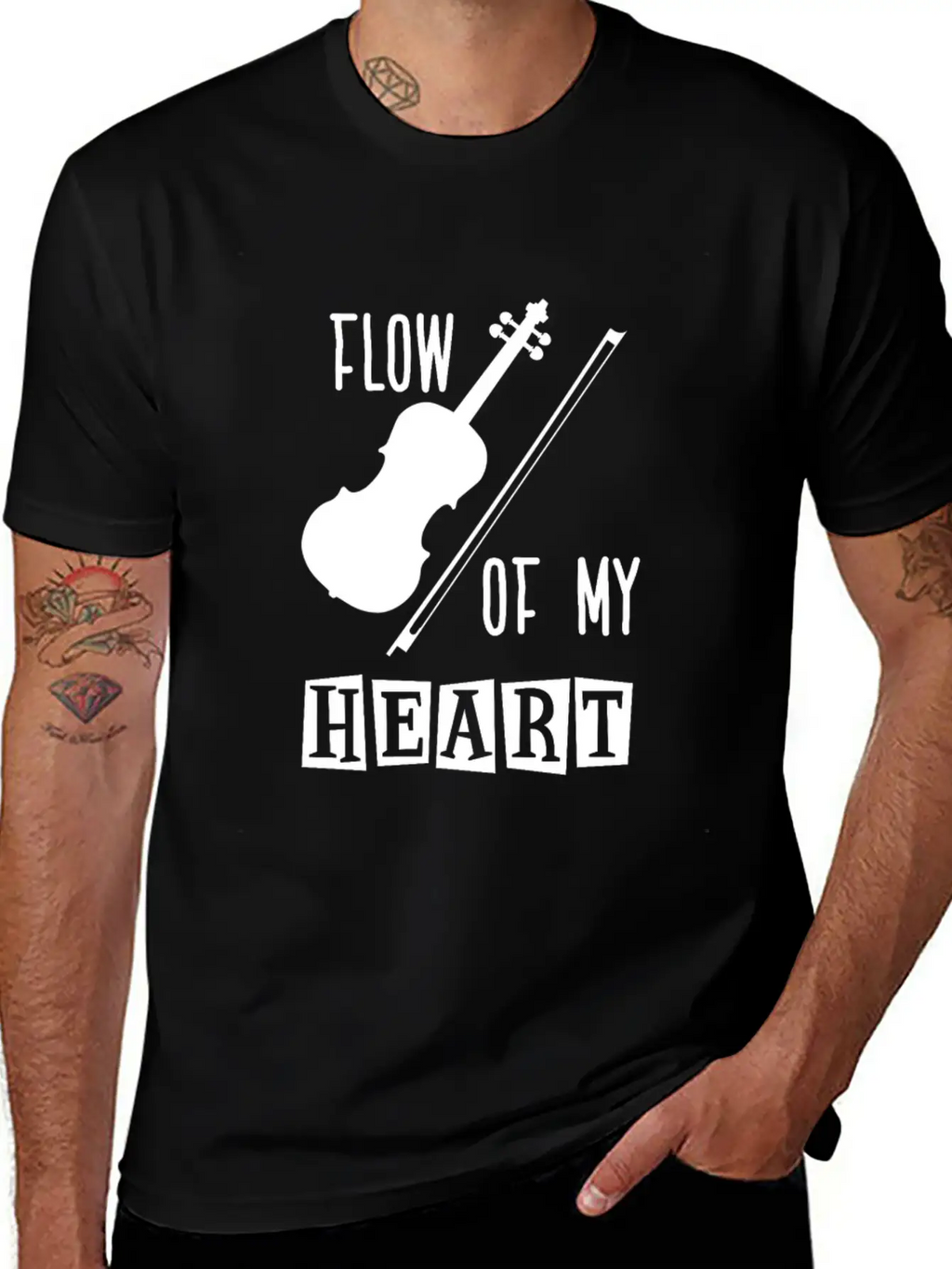 Violin Rythm In My Heart Classic Fit Graphic Tee For Daily Comfort – Unisex Cotton Shirt