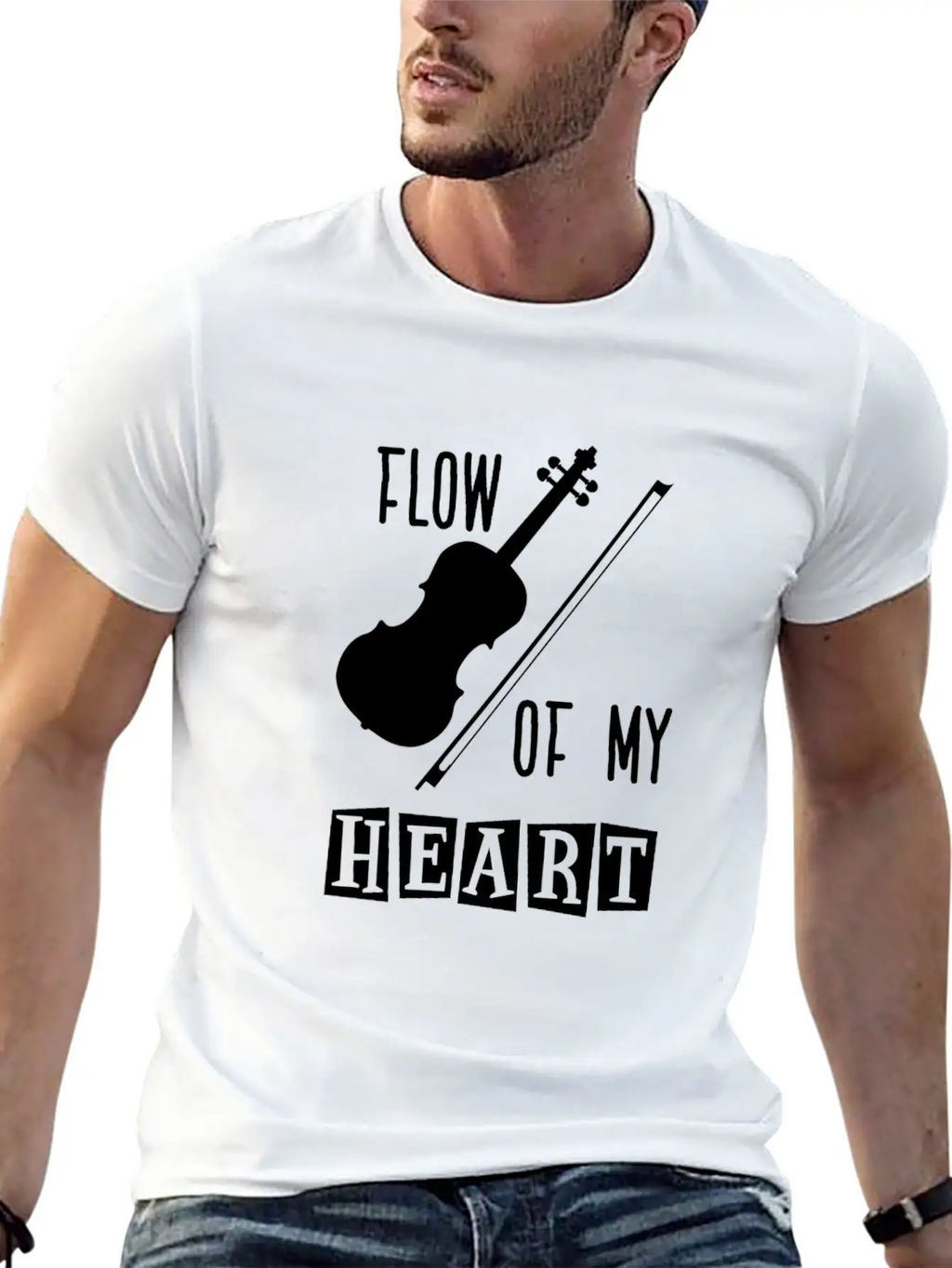 Violin Rythm In My Heart Classic Fit Graphic Tee For Daily Comfort – Unisex Cotton Shirt