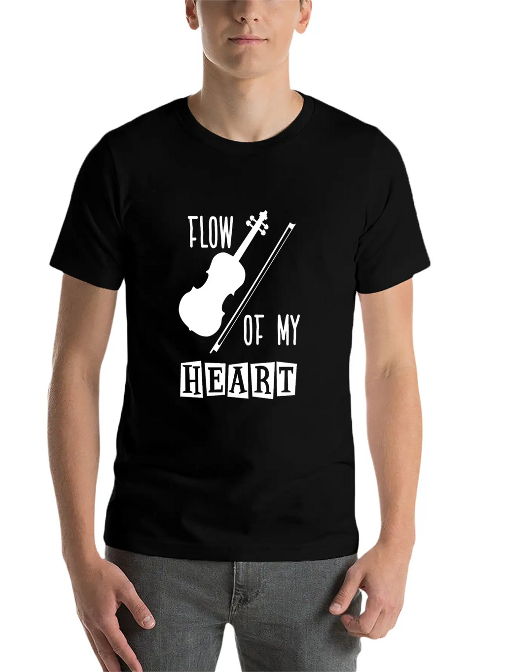 Violin Rythm In My Heart Classic Fit Graphic Tee For Daily Comfort – Unisex Cotton Shirt