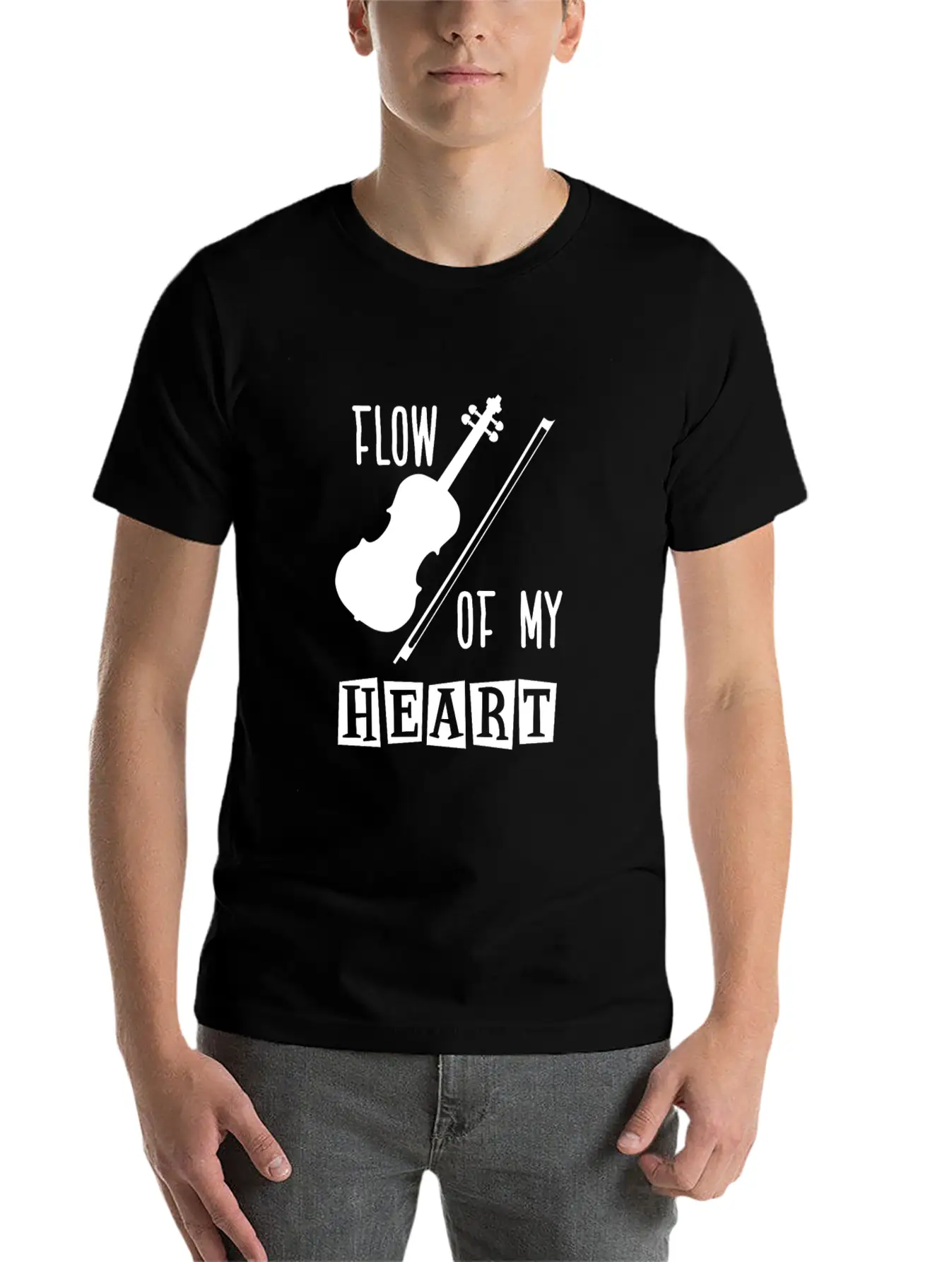 Violin Rythm In My Heart Classic Fit Graphic Tee For Daily Comfort – Unisex Cotton Shirt