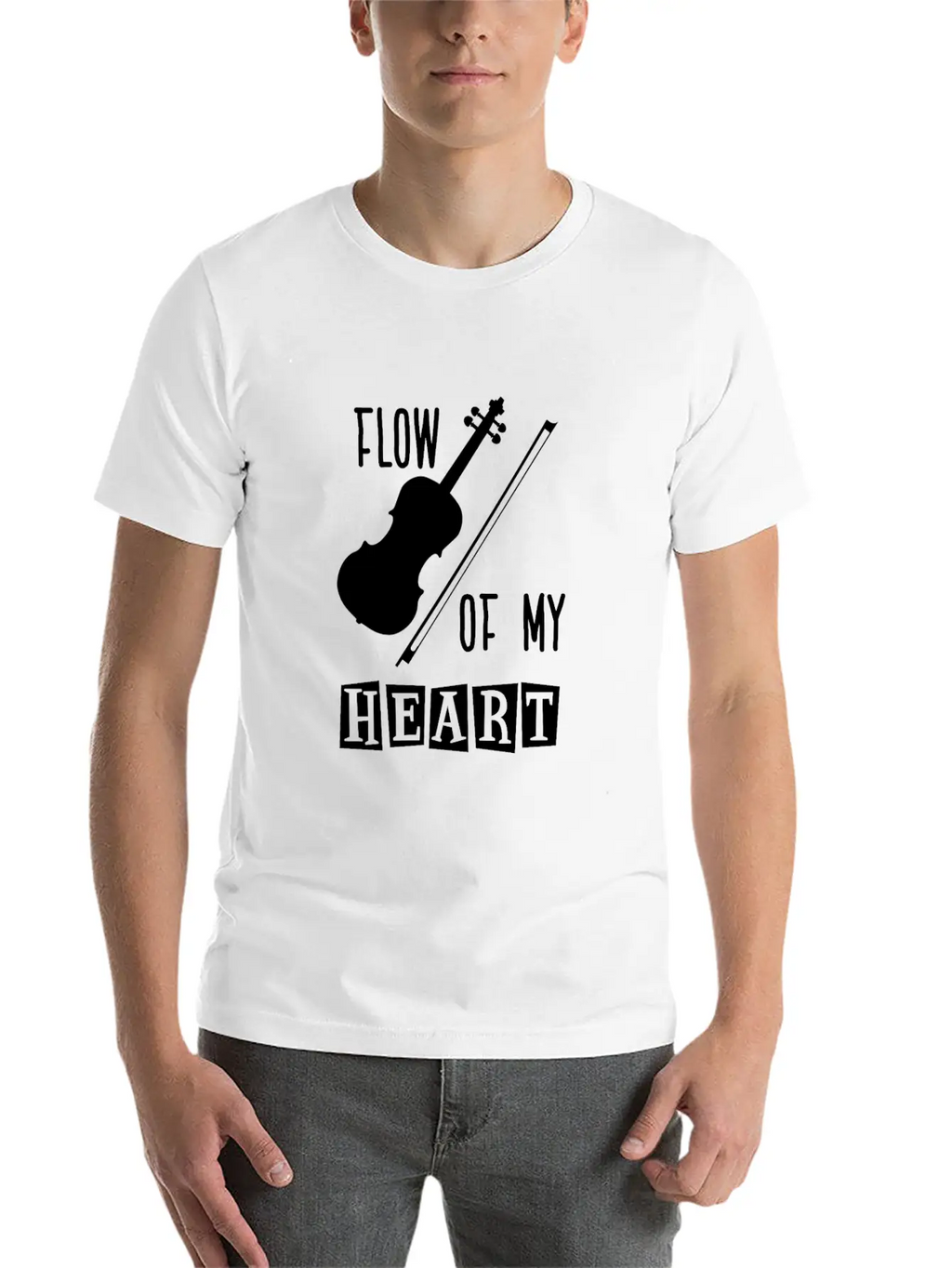 Violin Rythm In My Heart Classic Fit Graphic Tee For Daily Comfort – Unisex Cotton Shirt