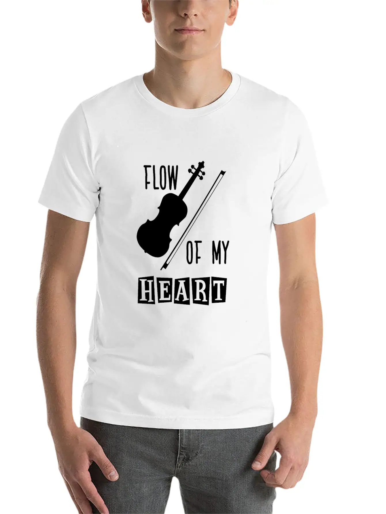 Violin Rythm In My Heart Classic Fit Graphic Tee For Daily Comfort – Unisex Cotton Shirt