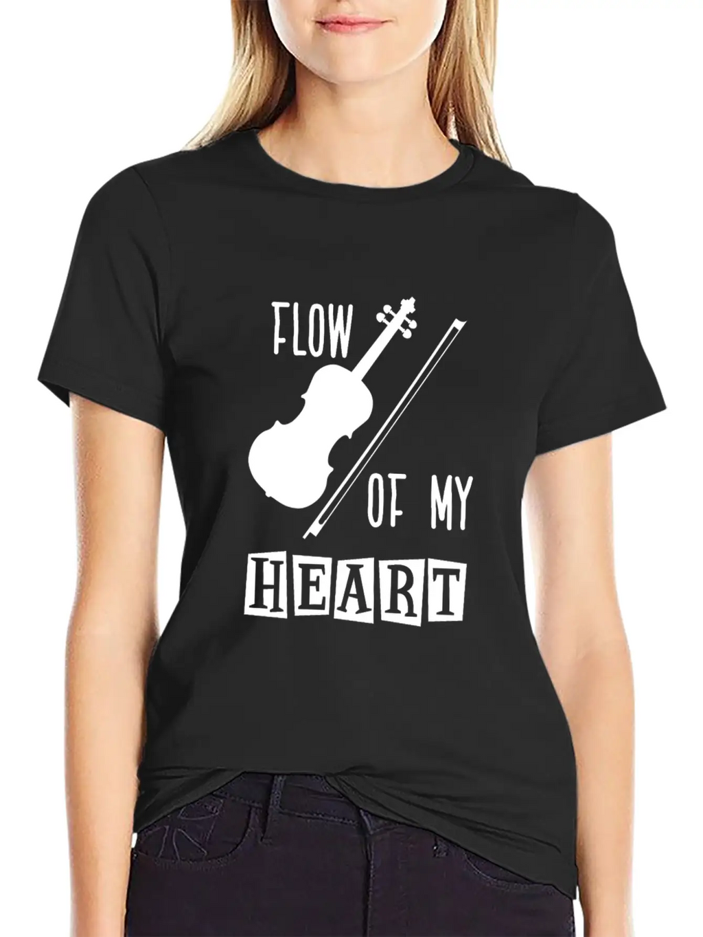 Violin Rythm In My Heart Classic Fit Graphic Tee For Daily Comfort – Unisex Cotton Shirt