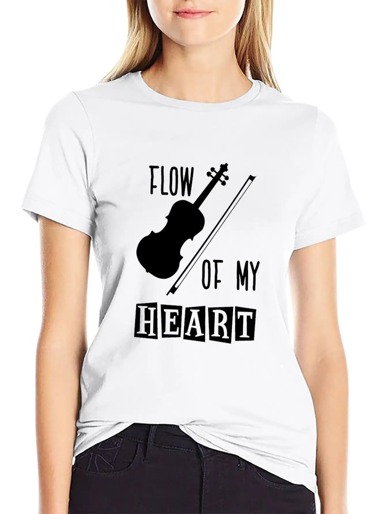 Violin Rythm In My Heart Classic Fit Graphic Tee For Daily Comfort – Unisex Cotton Shirt
