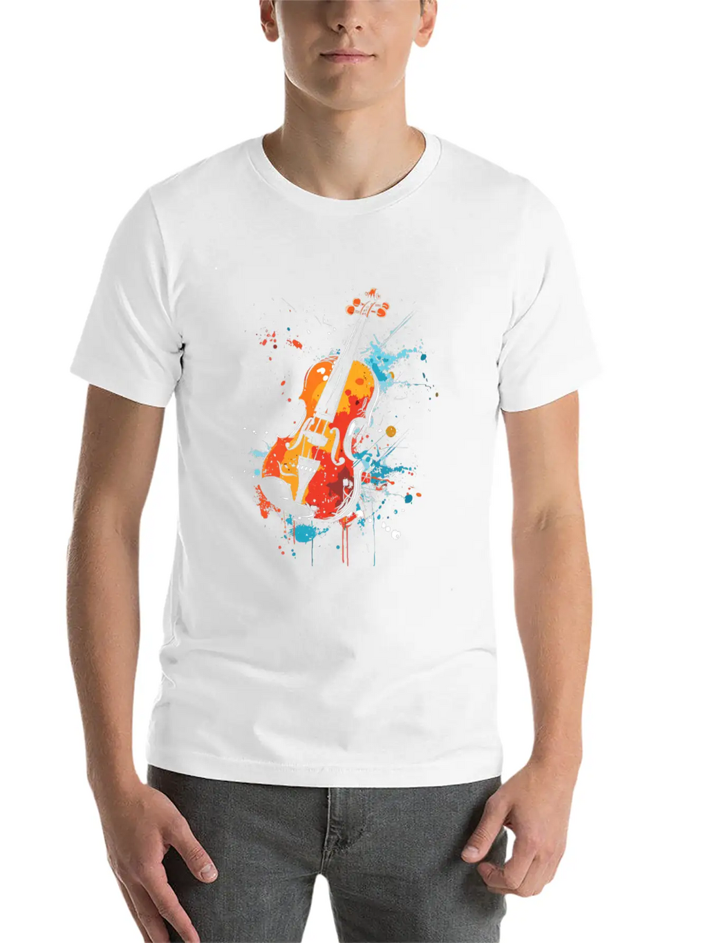 Violin Streetart Unisex Casual T-Shirt – Clean Design For Daily Comfort