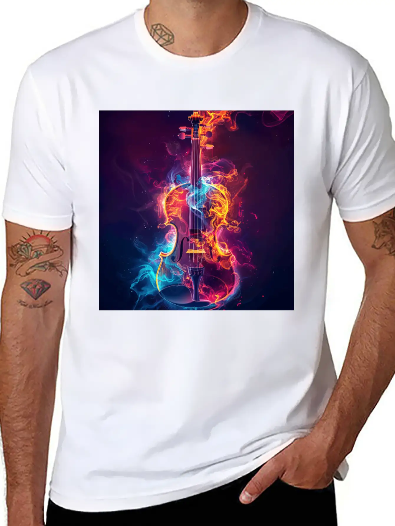 Violin Unisex Casual T-Shirt – Clean Design For Daily Comfort