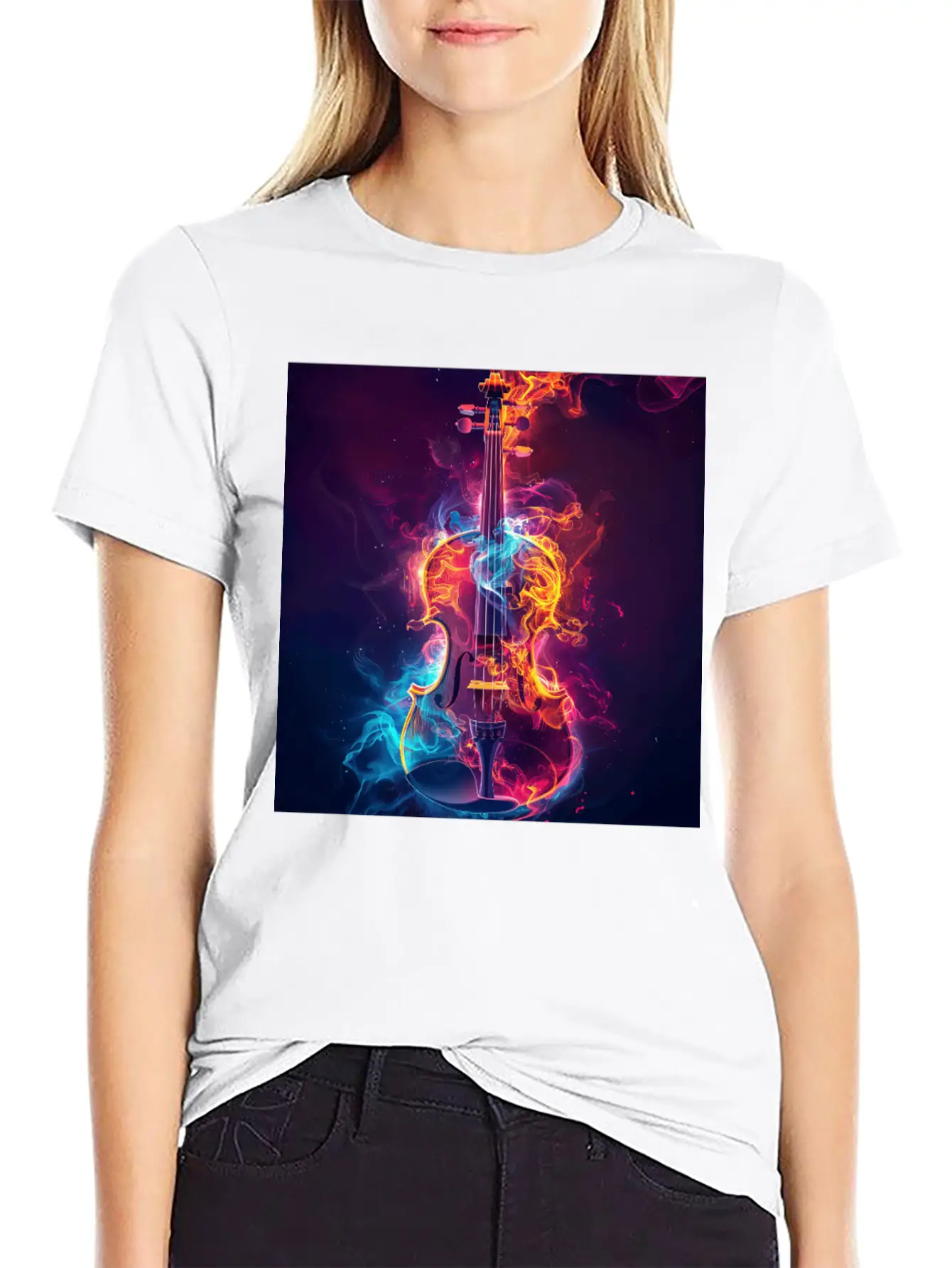 Violin Unisex Casual T-Shirt – Clean Design For Daily Comfort